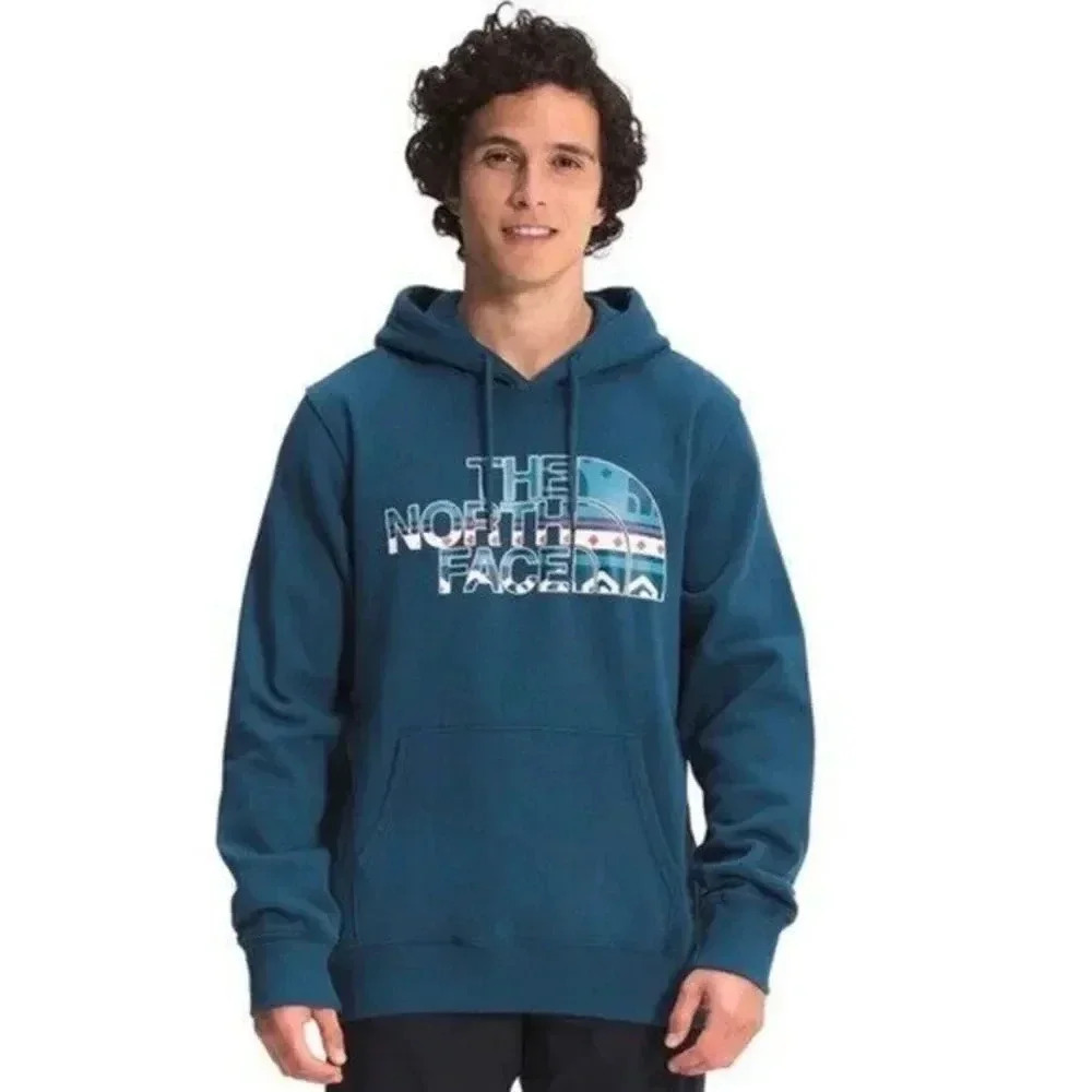 The North Face Blue Fair Isle Half Dome pullover Hoodie Sweatshirt XL